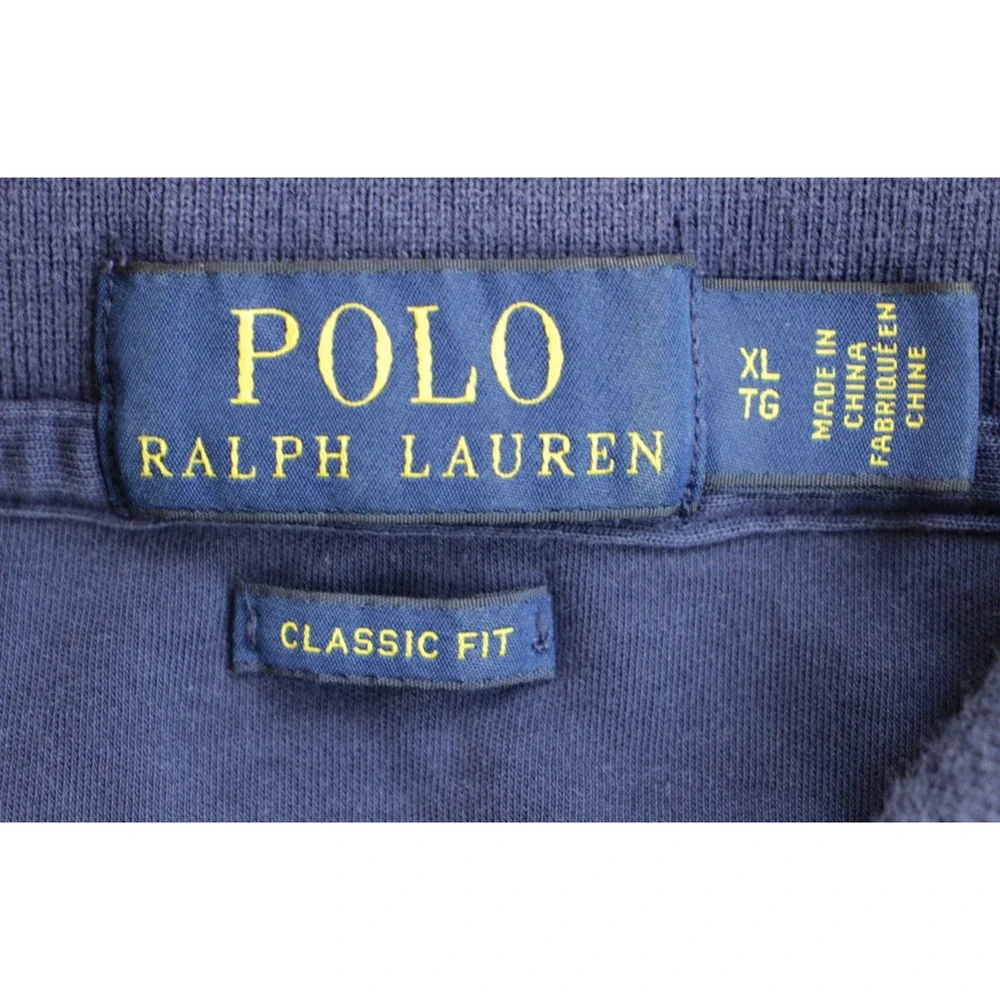 Polo Ralph Lauren Polo Size XL Blue Cotton Blend Stretch Short Sleeve Flesh Pony